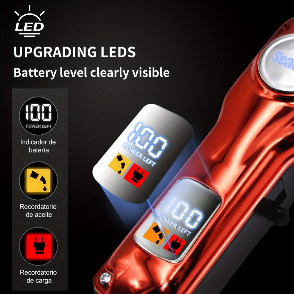 900mAh LCD Hair Clippers for Men – USB Rechargeable Cordless Electric Trimmer with Limit Combs & Cleaning Brush — image 10