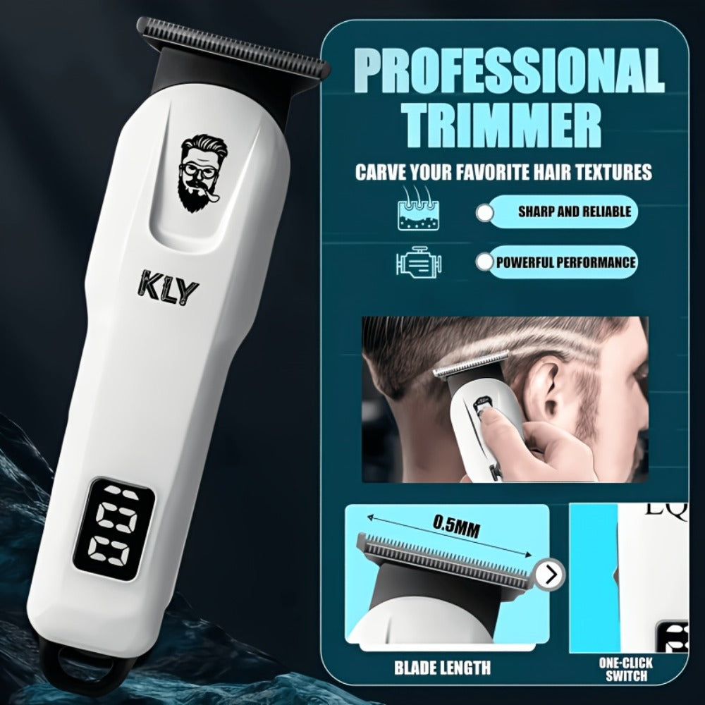 Hair Clippers & Trimmers KLY White Full-Size Clipper with LCD Display, USB Charging and Guide Comb Set — image 5