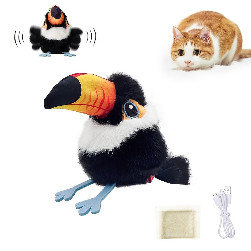 Cat Toy Flapping Bird with Chirping Sound, USB Rechargeable Motion and Three Plush Bird Styles — image 18