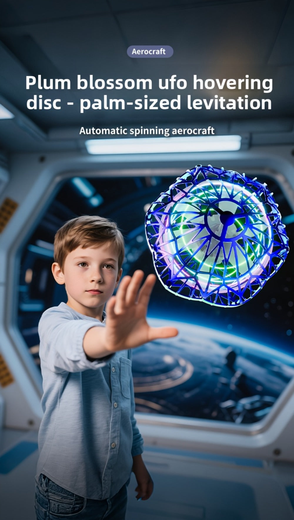 UFO Flying Ball Toy Smart Sensor Hovering Drone Hexagonal Spinning Saucer with the Listed Color, Size or Set Options for Ever