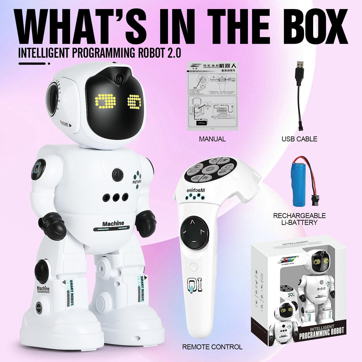 Gesture Control RC Robot Toy for Kids, Voice Recording, Programming, EMO LED Infrared Intelligent Interactive Robot — image 1
