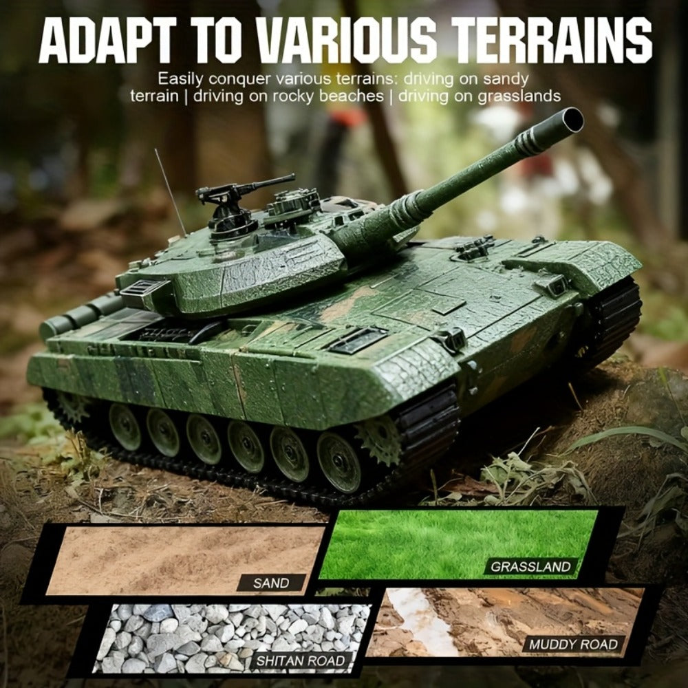 RC Armored Tank 1:16 Scale Tracked Off-Road, Remote Control Military Tank Collectible Display Model for Boys Kids & Collector