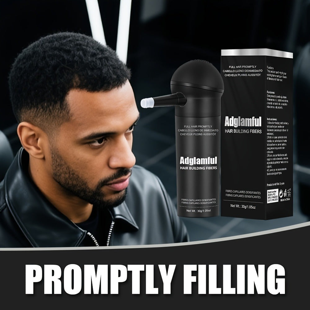 Hair Fiber Powder Kit with Tall Container and Directional Spray Applicator in Medium Brown or Black — image 1