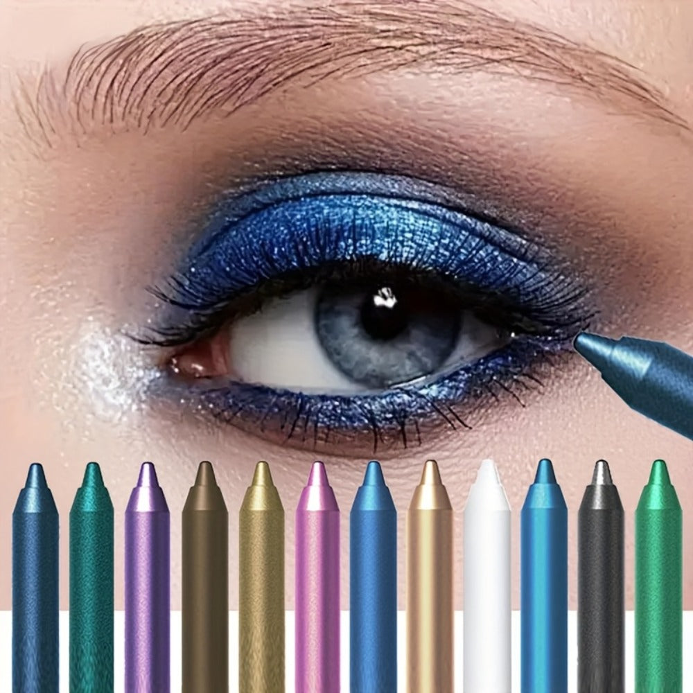 2-in-1 Eyeliner & Eyeshadow Pencil Set 12 Colors Matte Waterproof Smudge-Proof Blendable Eye, for Makeup, Travel and Everyday