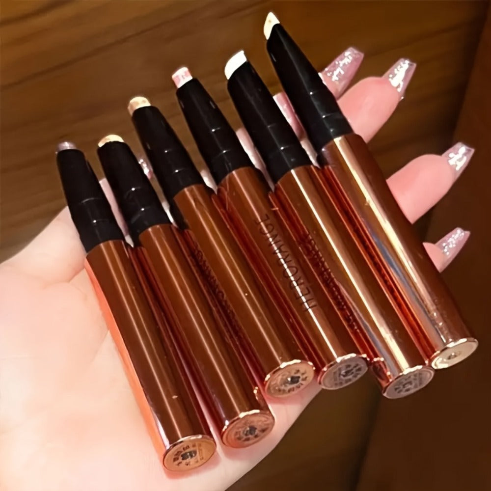 Shimmer Eyeshadow Stick Set 6 Pcs for Women – Pearl Sparkling Waterproof Long-Lasting Eye Makeup Pens with Squalane — image 6