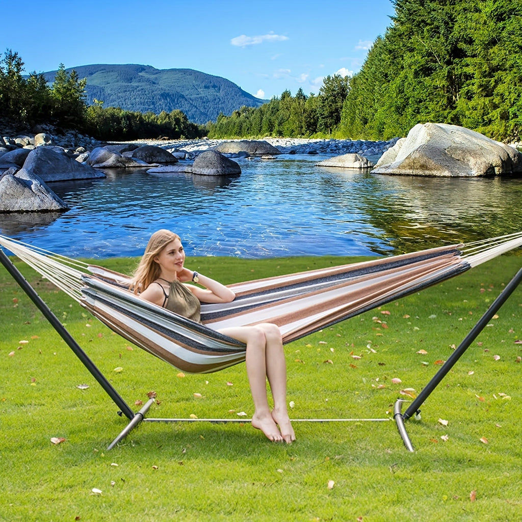 Hammock and Steel Stand Set with Pillow, Carry Case, Eight Colors and 450 lb Load-Limit Marking — image 12