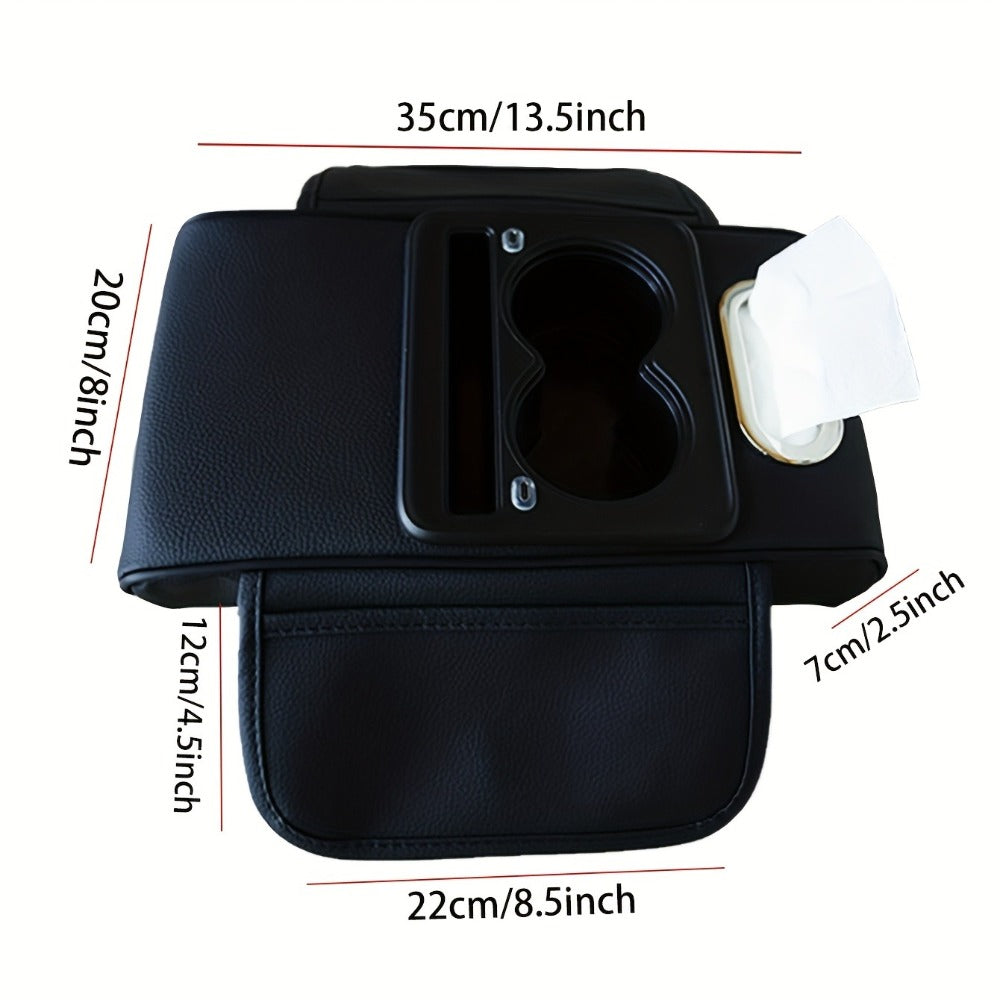 Car Armrest Box Cover Starry Sky Memory Foam Center Console Pad with Type-C USB Charging Port & Storage Pockets — image 17
