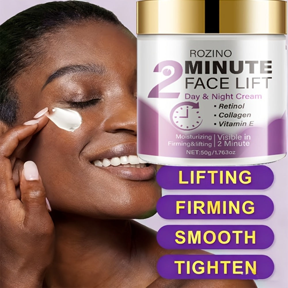 Face Lift Cream with Retinol Collagen Hyaluronic Acid Turmeric Vitamin C E Protein Day Night All Skin Types Alcohol Free 50g 