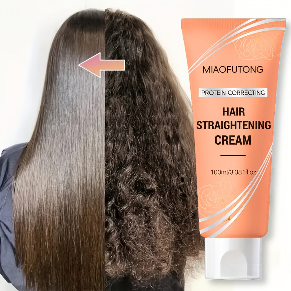 Smoothing Hair Straightening Cream with Protein & Keratin, Deep Frizz Control Treatment for All Hair Types — image 5