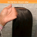 Put On and Go Wig 6x4.5 HD Lace Human Hair Straight 250% Density Glueless Pre-Plucked Pre-Cut Pre-Bleached Knots Long Straigh