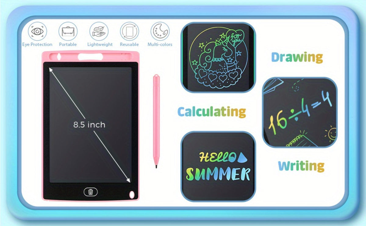 LCD Drawing Board 20 Pack for Kids 8.5 Inch Reusable Erasable Doodle Pad Electronic Writing for Parties, Celebrations and Gue