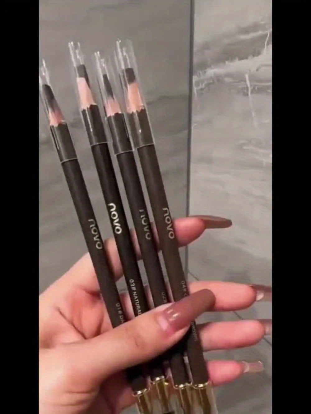 Microblading Effect Brow Pencil 4-Pack with Eyeliner, Waterproof Smudge-Proof Dual-Ended Eyebrow Pen with Spoolie Brush — ima