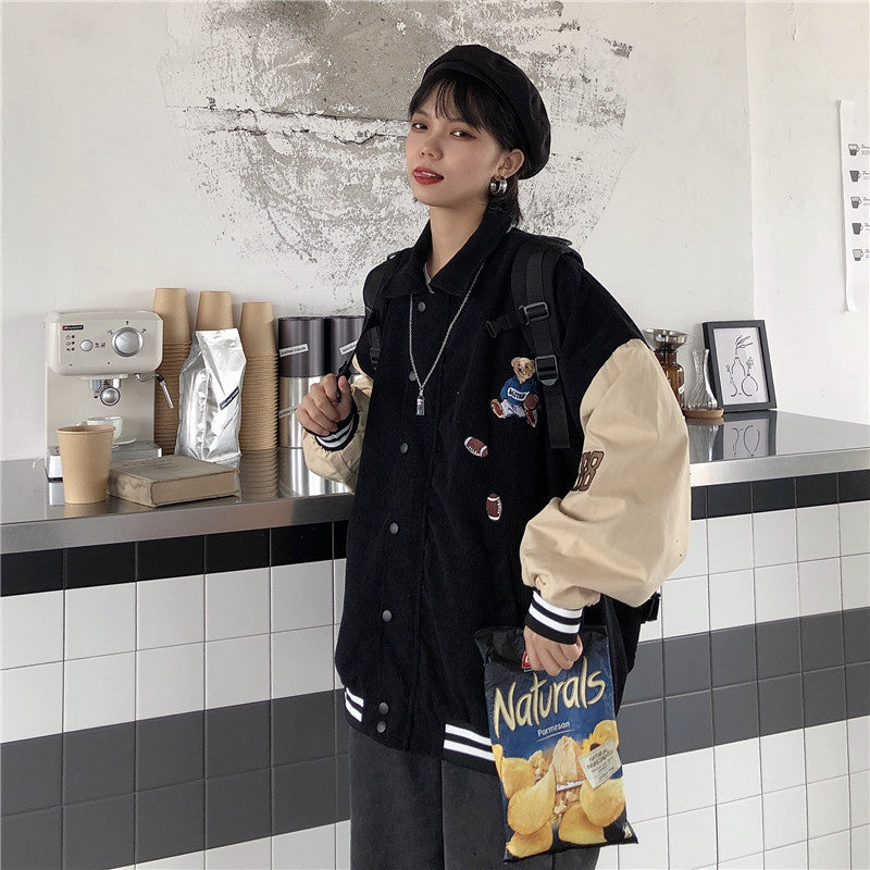 Women Baseball Uniform Autumn Coat Jacket High Street Style