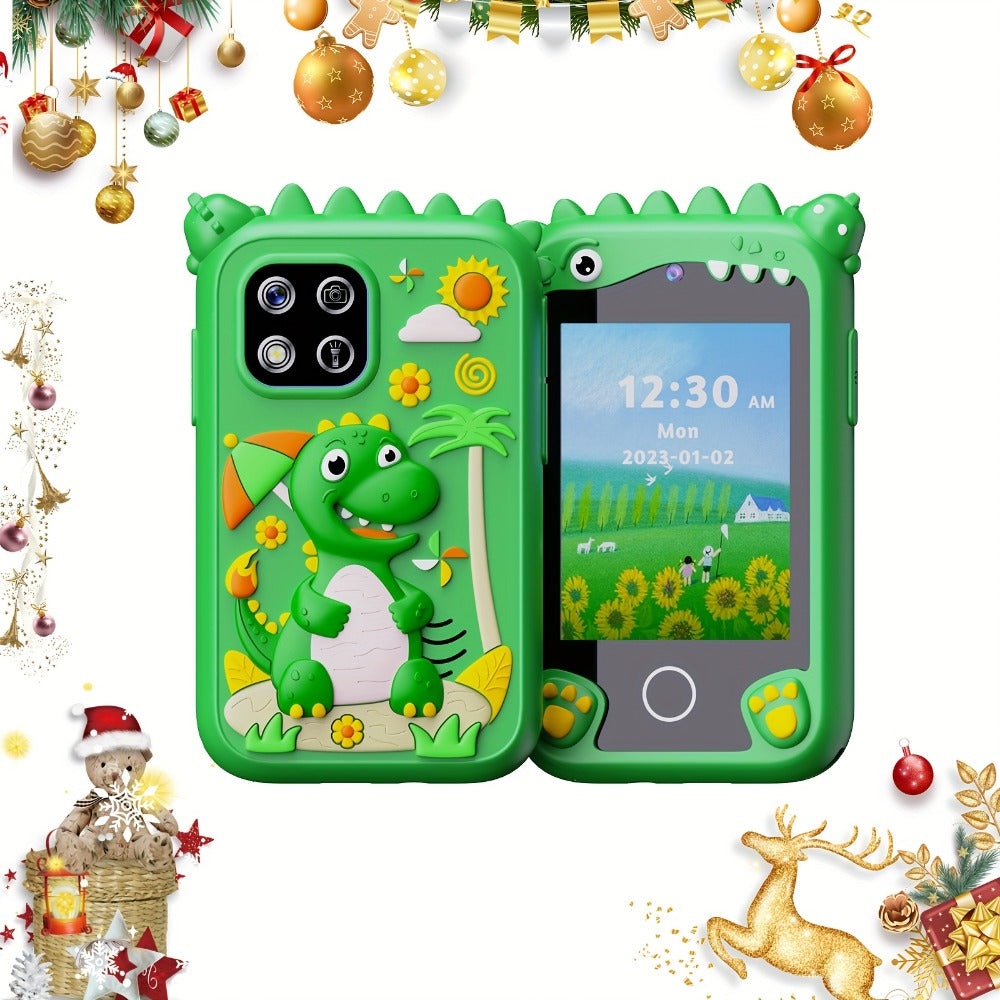 Dinosaur Toy Phone in Green or Purple with Dual Cameras, Touchscreen Interface and 8GB SD Card Label — image 3