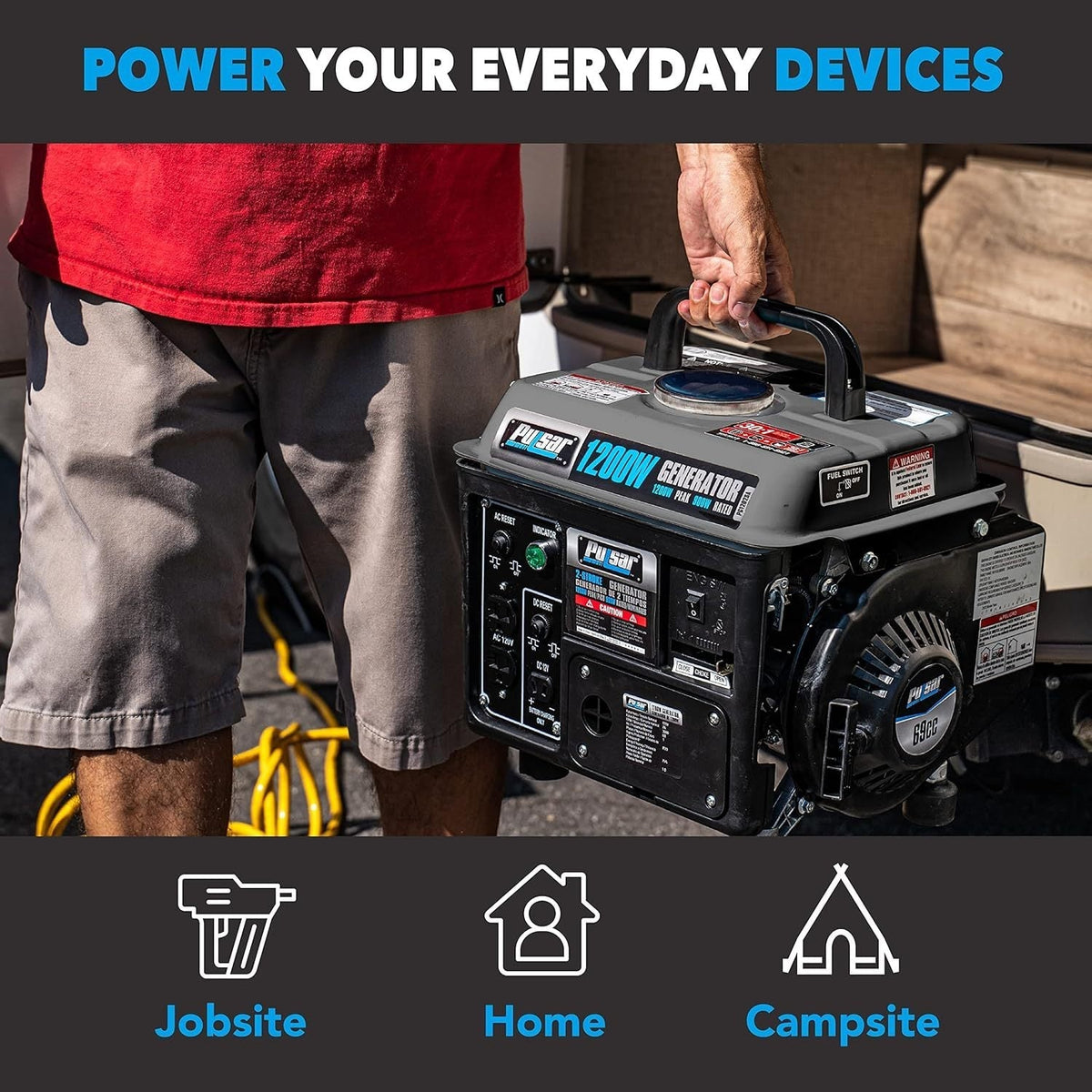 Portable Generator Gas Powered, Camping Emergency Tailgating Outdoor for Garden, Patio and Yard Use — image 20