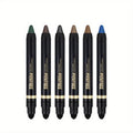Shimmer Glitter Eyeshadow Stick Set 6 Pcs Dual-Tipped Eye Pencil with Blending Brush Creamy, for Makeup, Travel and Everyday 