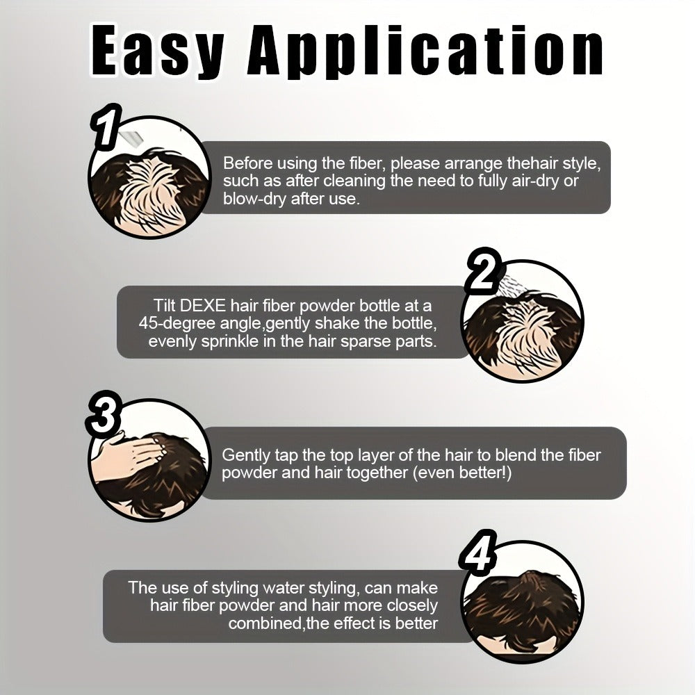 DeXe Hair Fiber Powder 2pcs x 22g, Natural Fine Thickening Fibers for Thinning Hair & Bald Spot Coverage — image 12