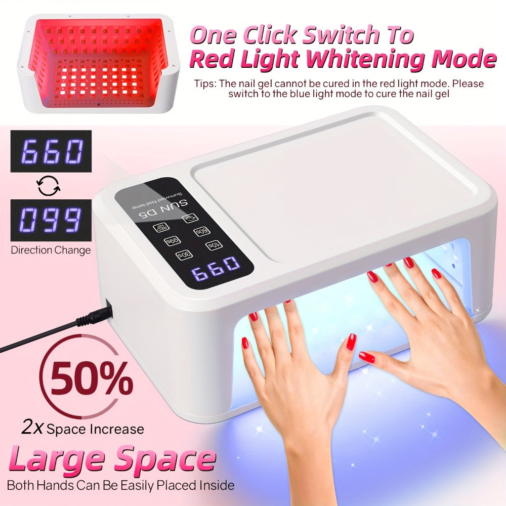 Sun-D5 Dual-Hand UV/LED Nail Lamp with 108-Bead Label, Removable Base, LCD and Four Timers — image 12