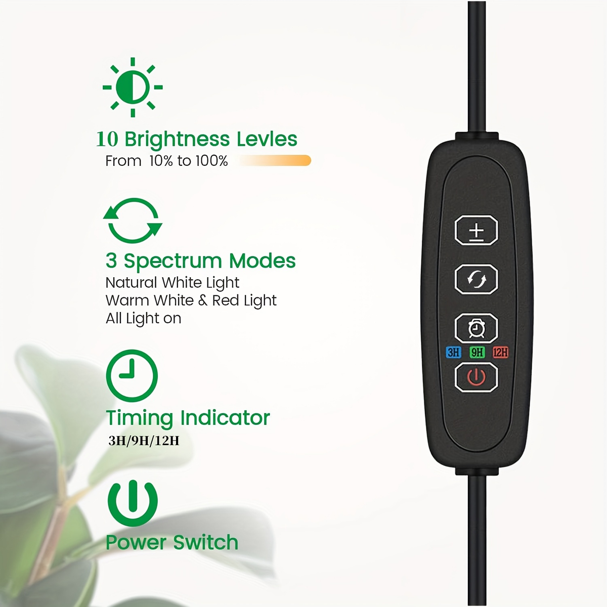 Telescopic Ring LED Plant Lamp with Flexible Gooseneck, 10-65in Pole and Black or White Options — image 9
