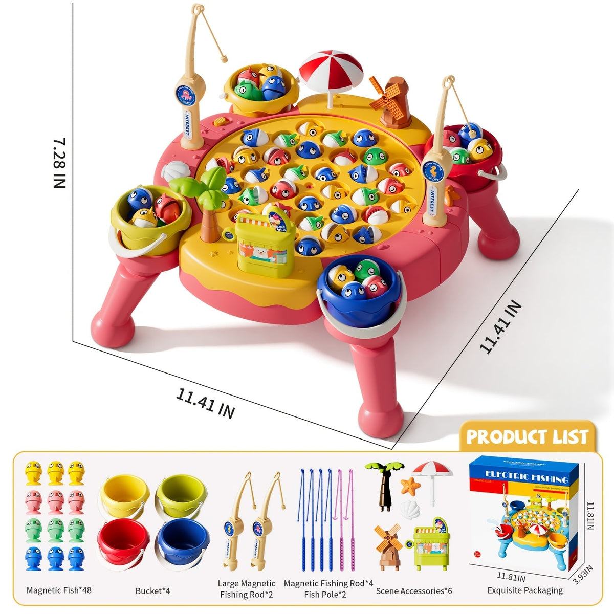 Magnetic Fishing Game for Kids 66 Pieces, Ocean Fishing Toy Set with Rods for Toddlers Ages 3 4 5 6 — image 25