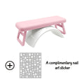 Folding Nail Armrest Hand Rest for Nail Technicians – Cushioned Wrist Support Pillow Bracket, Portable Manicure Table Stand —