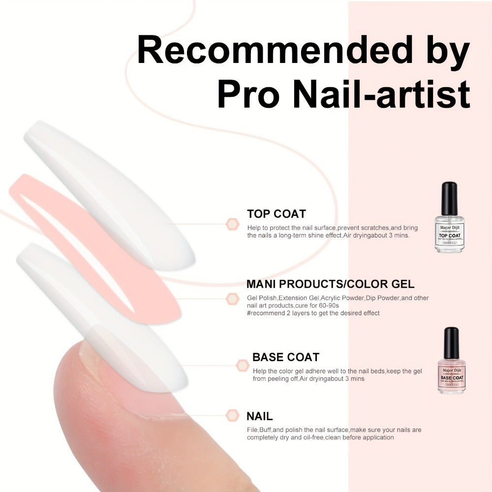Nail Base Coat and Top Coat Kit – High Gloss Long-Lasting Air Dry Non-Gel Nail Care Set with Nutrient Oil & Drying Agent — im