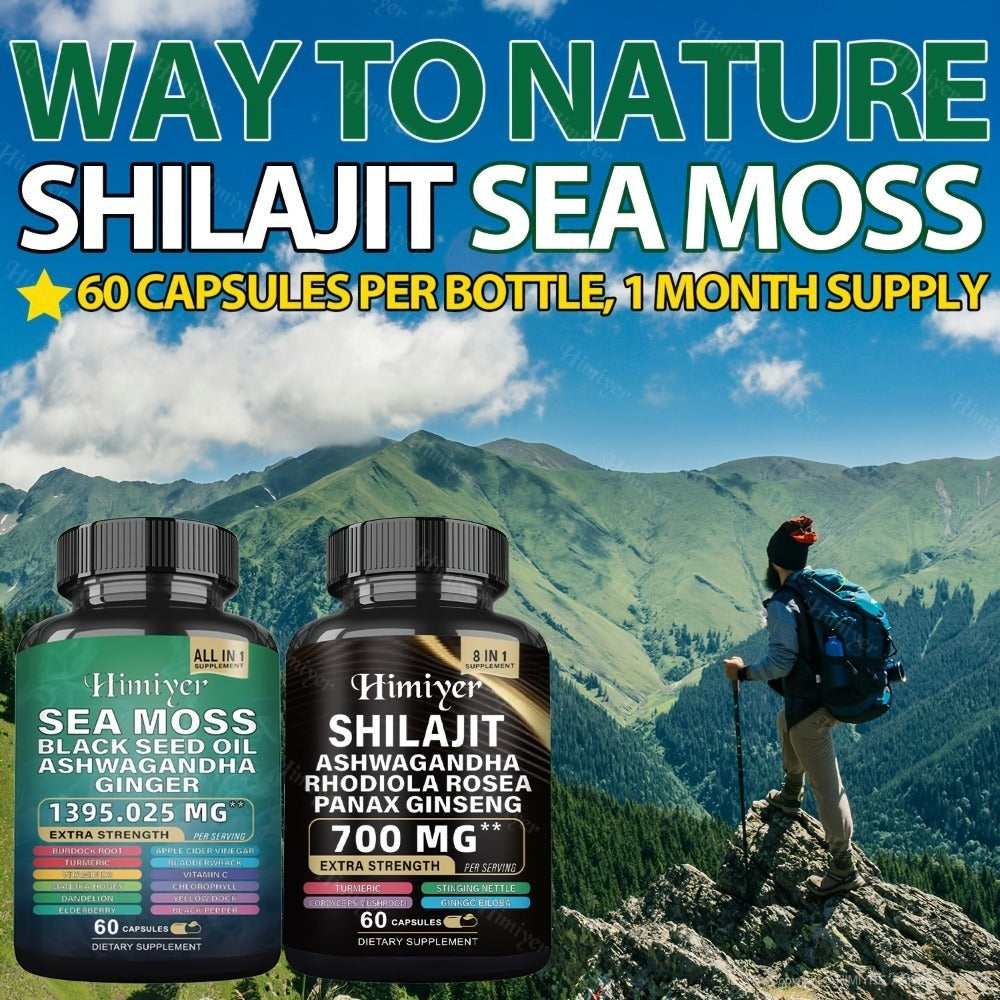 Dietary Supplement Six-Bottle Bundle with Himiyer Label, Sea Moss and Shilajit 60-Capsule Formulas — image 10