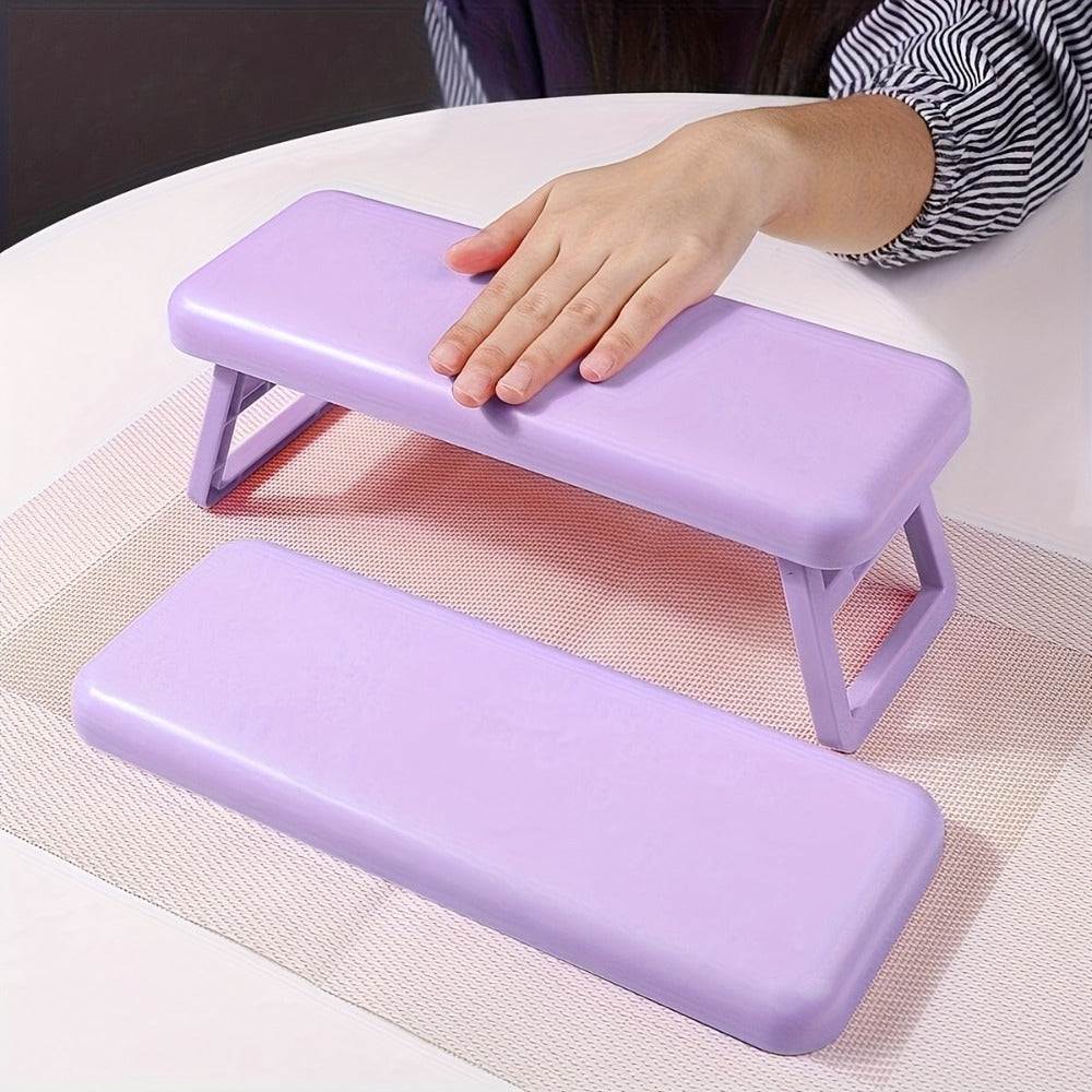 Folding Nail Armrest Hand Rest for Nail Technicians – Cushioned Wrist Support Pillow Bracket, Portable Manicure Table Stand —