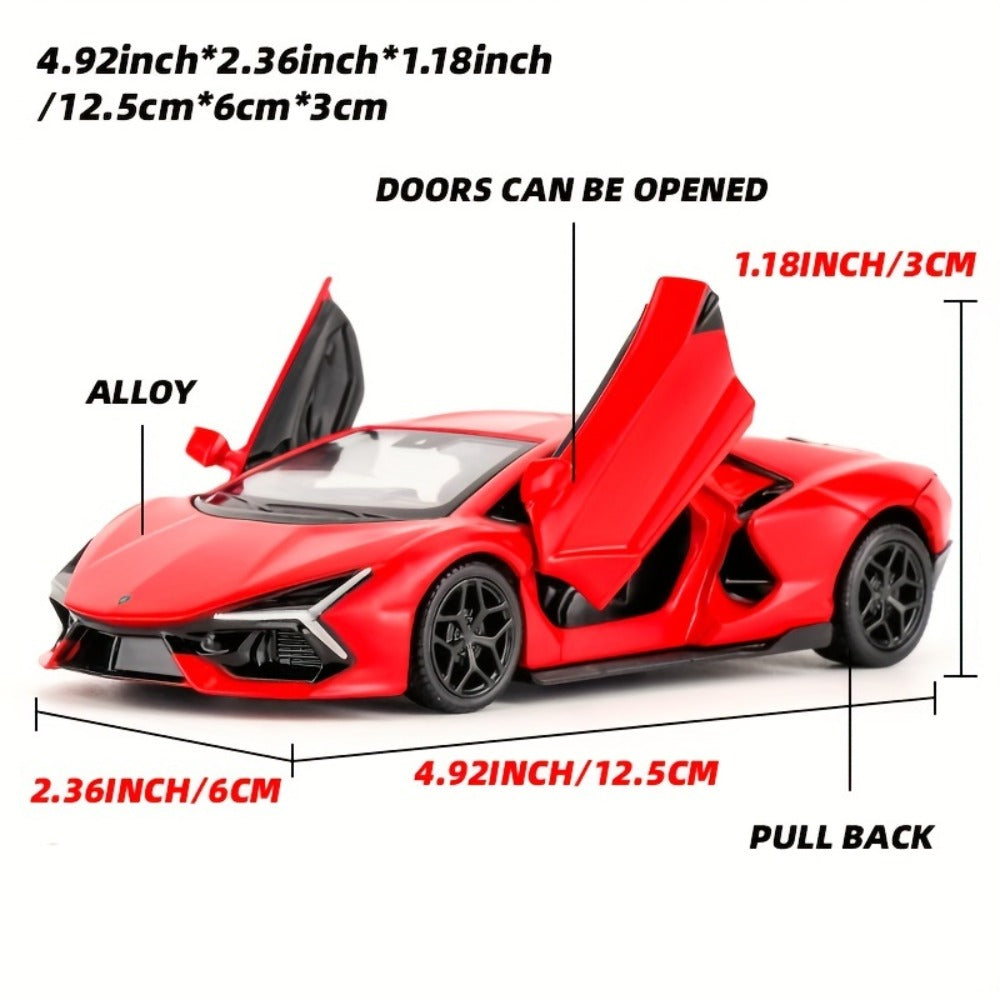 Lamborghini Diecast Car Model 1:36 Scale Alloy Pullback with Openable Doors, Aerodynamic Supercar Replica — image 3