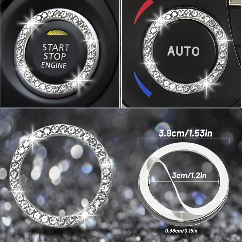 30-Piece Bling Car Interior Accessories Set with 15-Inch Steering Wheel Cover, Seat Belt Pads and Trim — image 13