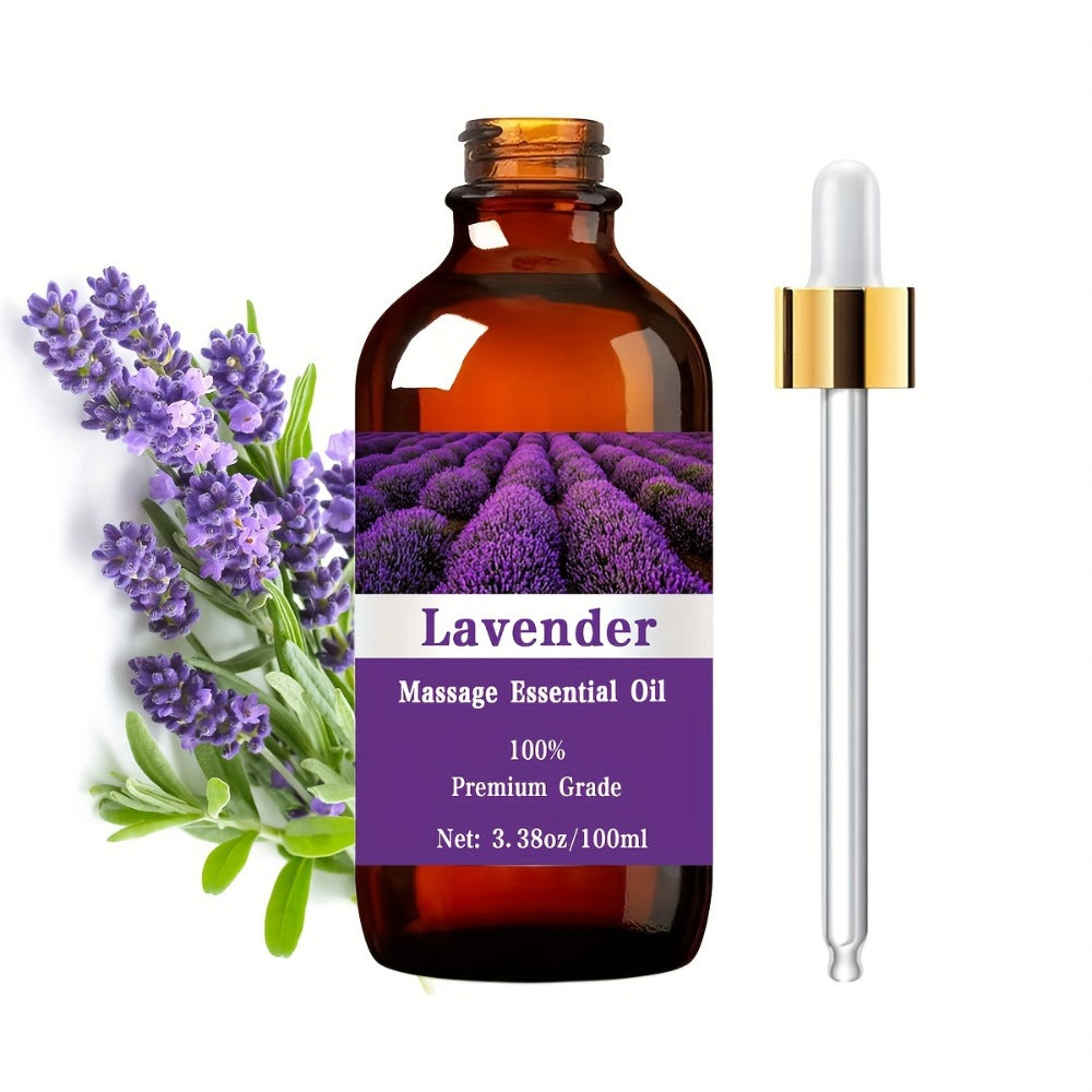 Essential Oil Lavender Aroma in 100ml Bottle for Diffuser, Massage, Meditation, Hair and Skin Use — image 1
