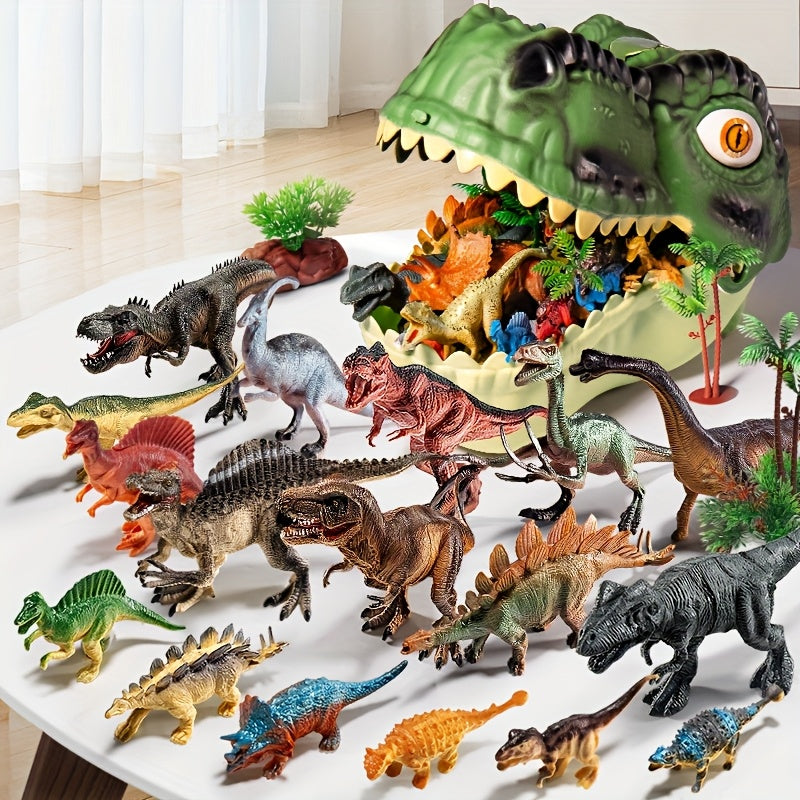 Dinosaur Toys for Boys 46pcs Realistic Jurassic Dinosaur Figures Set with Eggs, Trees & Fence — image 1