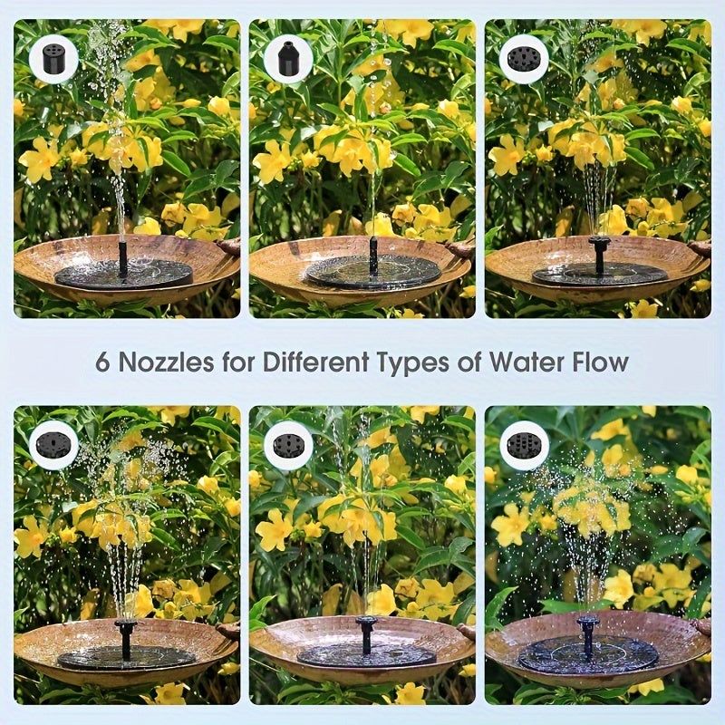 Solar Fountain, Bird Bath Set Vintage Outdoor Garden Pond Decor for Garden, Patio and Yard Use — image 5