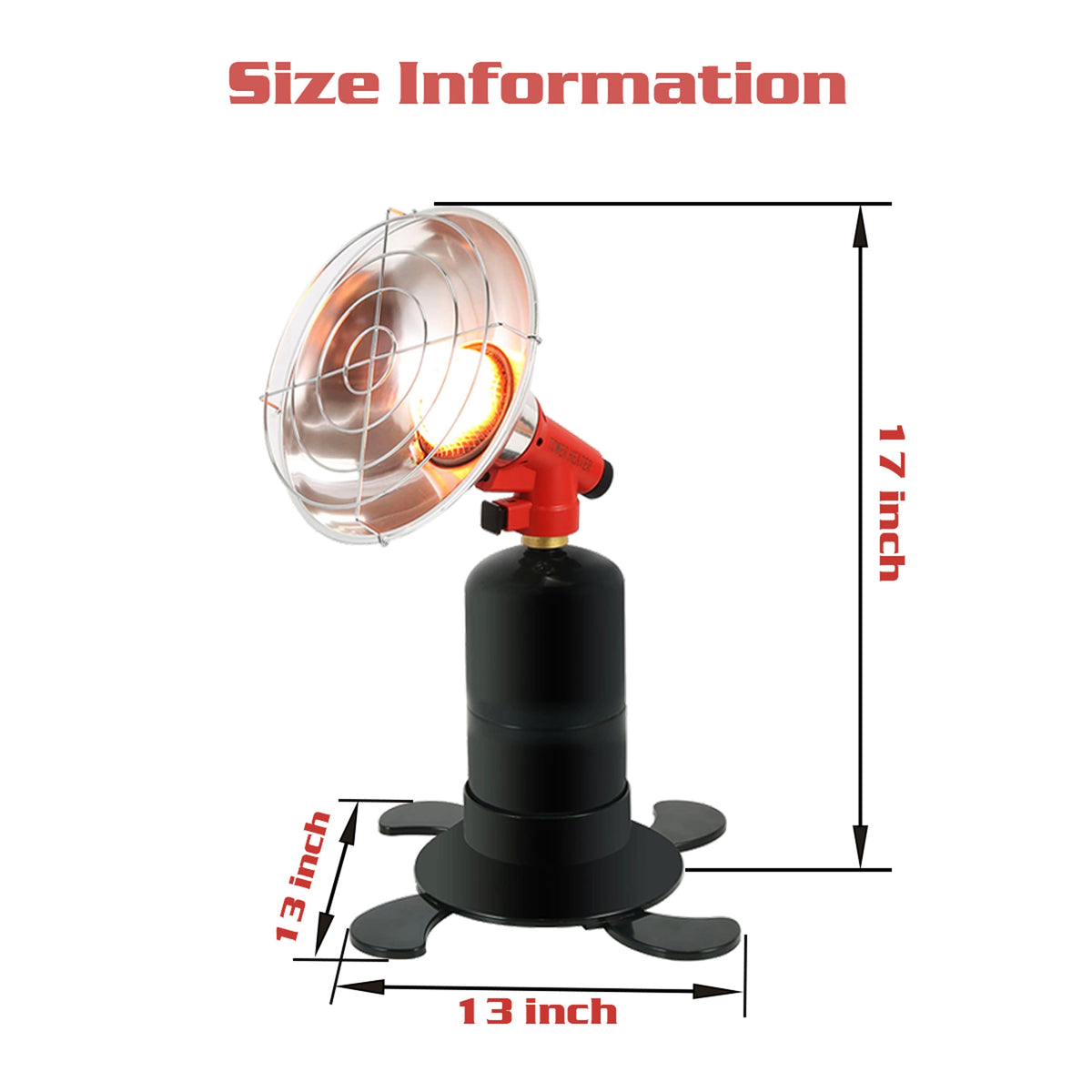 Patio Heater, Propane Outdoor Standing Stainless Steel Garden Party for Garden, Patio and Yard Use — image 8