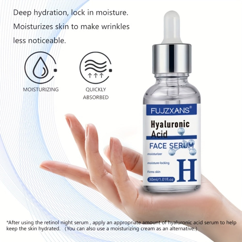 Vitamin C Retinol Hyaluronic Acid Serum Set, 3-Piece Day & Night Dropper Kit with Collagen & Glycerol — image 11