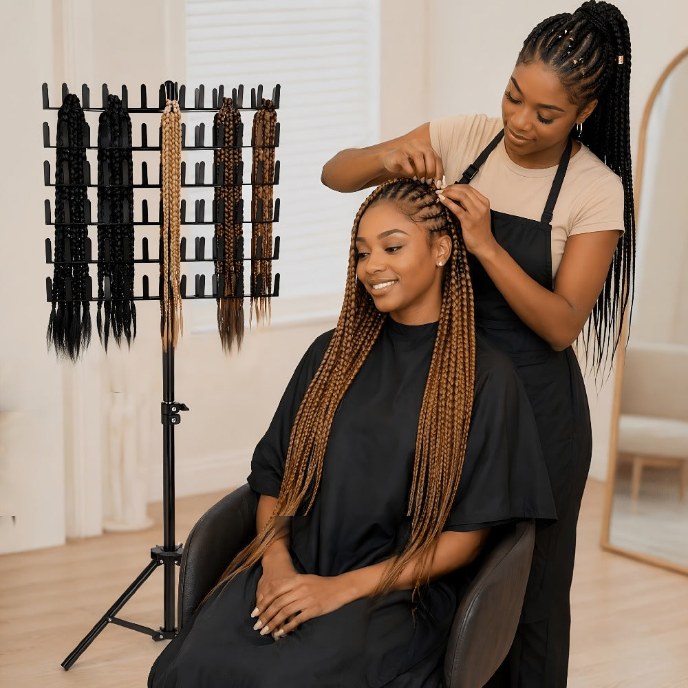Braiding Hair Rack Hair Styling Tool with 144-Strand Layout, 30-50-Inch Height and Foldable Stand — image 9