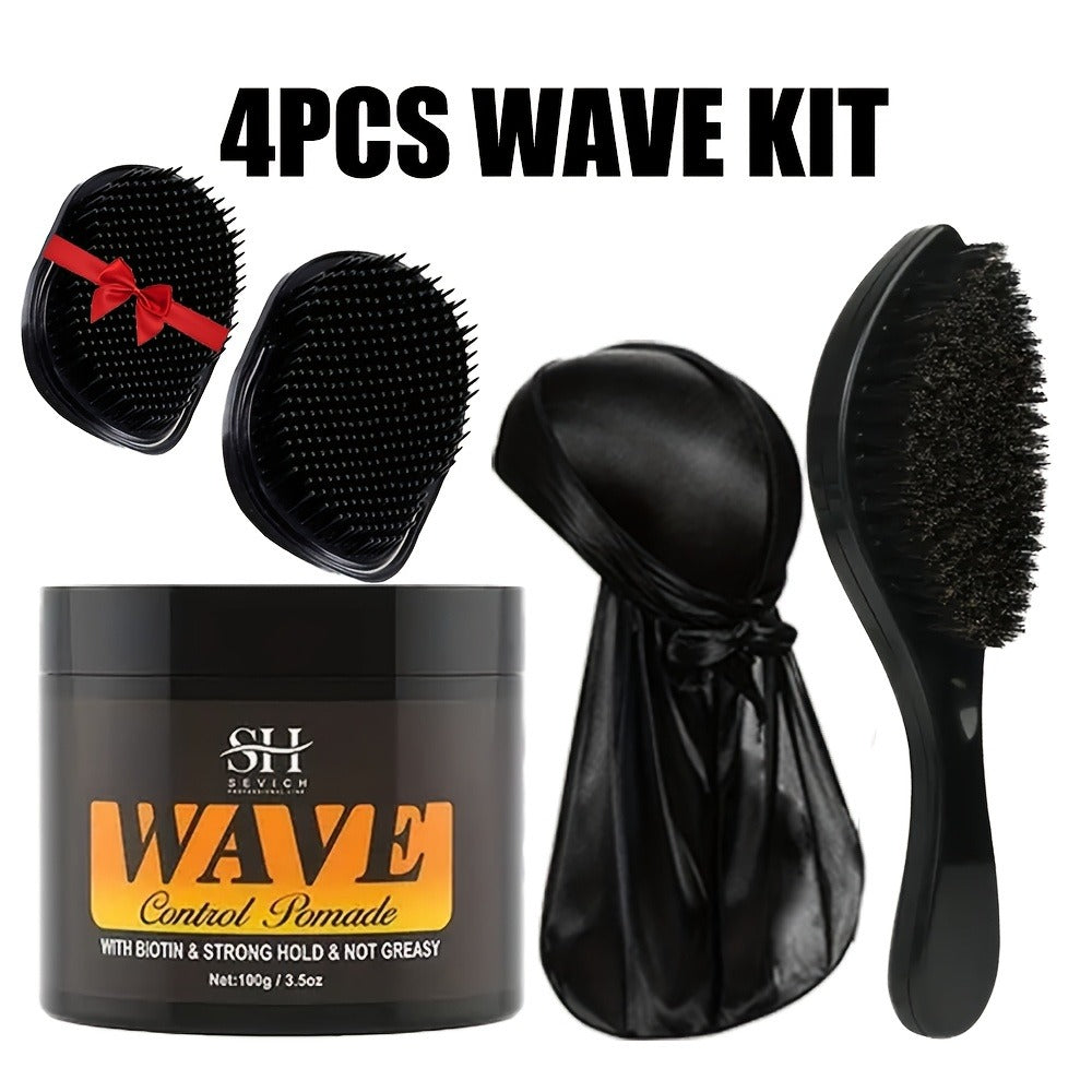 360 Wave Pomade Strong Hold Hair Styling with Jojoba Oil – Frizz Control Moisturizing Formula for Dreads Locks Twists Coily C