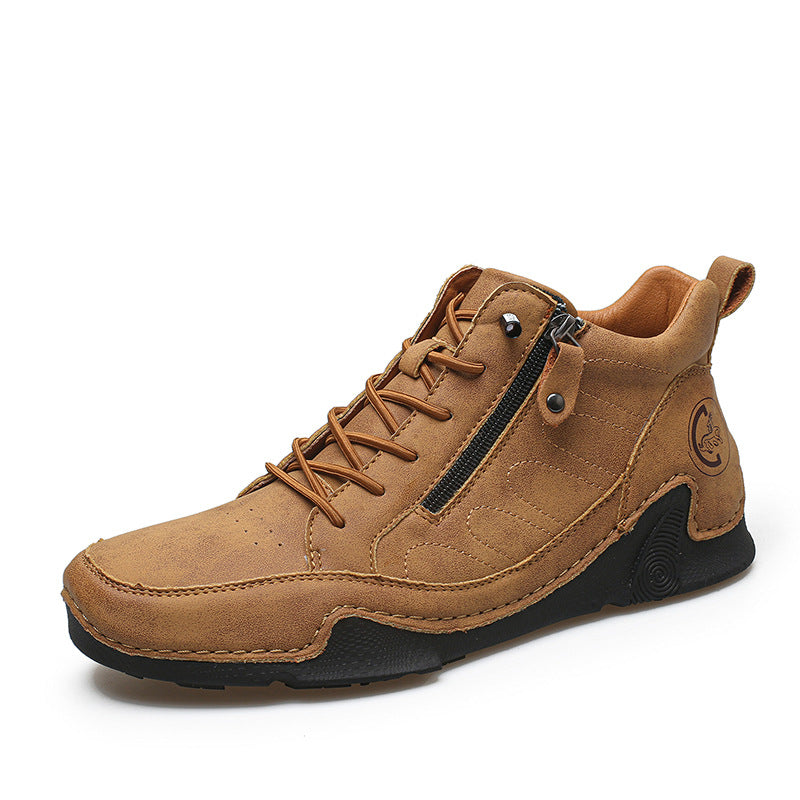 Mens Casual Leather Shoes Plus-size Athletic Shoes