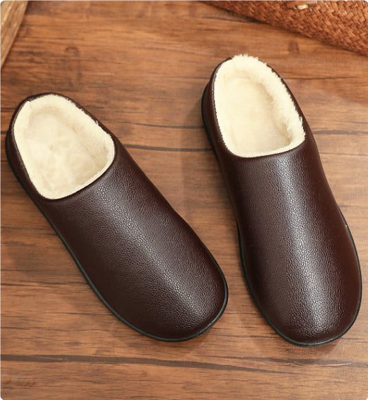 Men's Cotton Non-slip Soft Bottom Leather Surface Waterproof Shoes