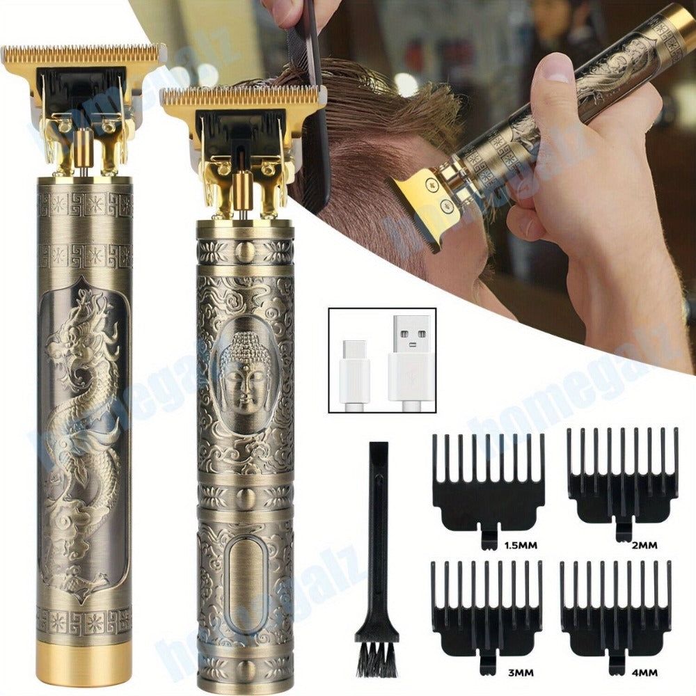 Electric Hair Clipper & Beard Trimmer Set for Men – USB Rechargeable Cordless Haircut Kit with 4 Guide Combs | Professional H