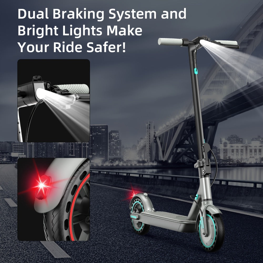350W Foldable Electric Scooter for Adults 8.5 Inch Solid Tires 3-Speed LCD with the Listed Color, Size or Set Options for Eve