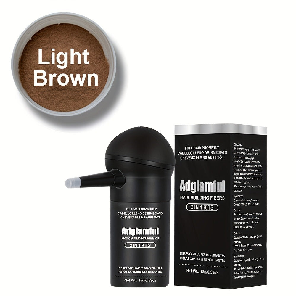 15-Gram Hair Fiber Kit with Directional Spray Applicator in Four Black and Brown Shade Options — image 9