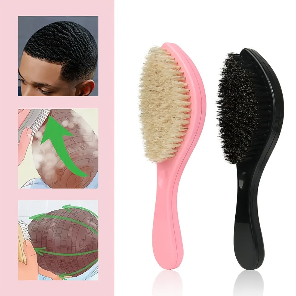 360 Wave Brush for Men with Heavy-Duty Nylon Bristles & Non-Slip ABS Handle – Professional Wave Training, Curl Defining & Upd