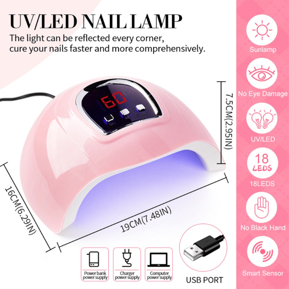 Gel Nail Polish Kit with UV Lamp & Electric Nail Drill – 12 Colors Gel Polish Set, Poly Extension Gel, Top & — image 4