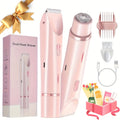 Bikini Trimmer for Women 2-in-1 Dual Head IPX7 Waterproof Electric Shaver Body Hair Trimmer Facial Hair Remover Bikini Undera