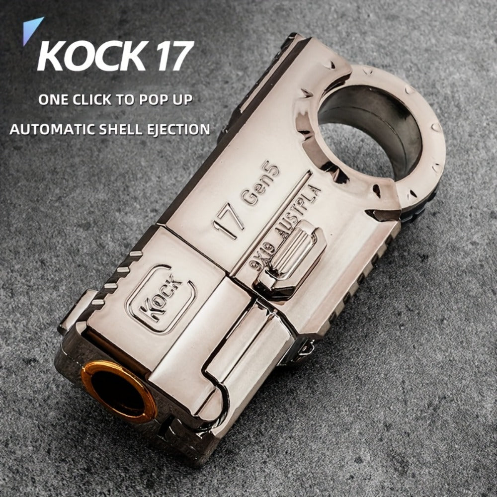 Alloy Finger Pistol Fidget Toy, One-Touch Cartridge Ejecting Stress Desk Toy, Cool EDC Novelty Gift for Adults Men Teens — im