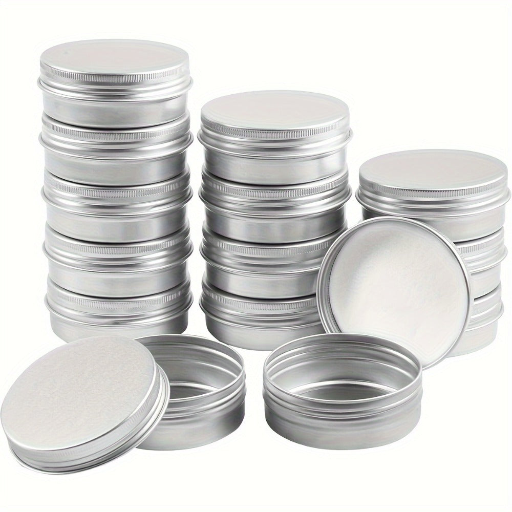 Aluminum Jars with Lids 40 Pack – 2 oz Round Metal Screw Top Tins for Candle Making, Lip Balm, Salve, DIY Cosmetics — image 1