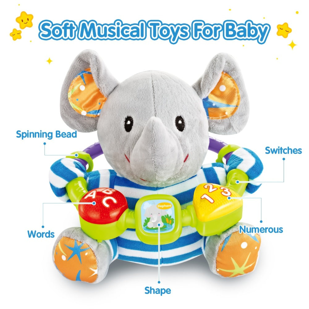 Musical Elephant Plush Toy with Music & Light, Soothing Stuffed Animal for Baby Toddler Boys Girls — image 3