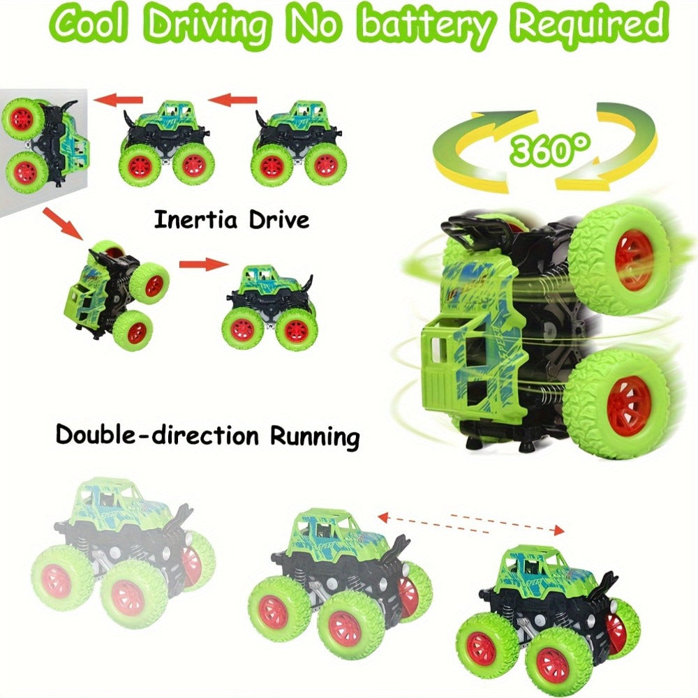 Mini Pull Back Truck Toys Bulk Pack 12pcs, Friction Powered Push & Go Stunt Car Trucks for Boys Girls Kids Teens — image 9