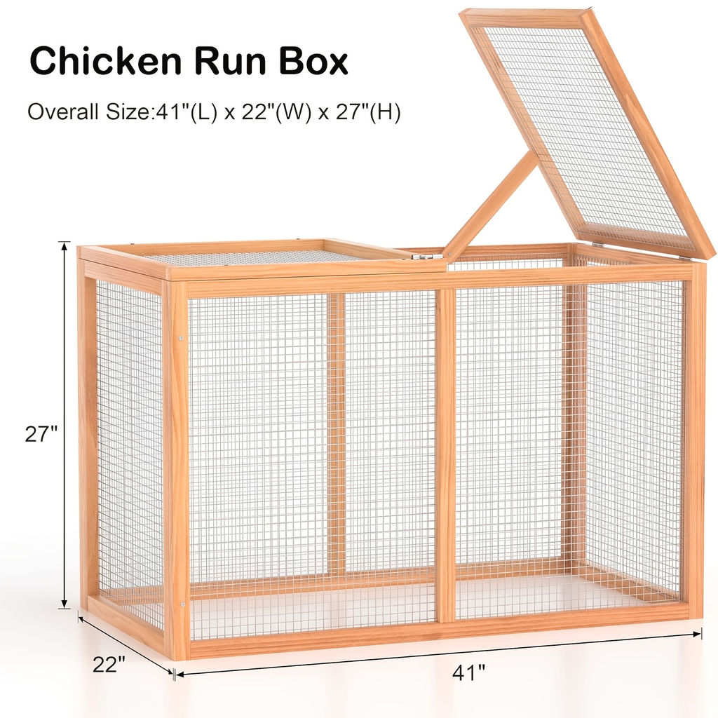 Chicken Coop with Run Large Outdoor Wooden Hen House 82 Inch Walk-in Poultry Cage for 2-4 Chickens Ducks for Garden, Patio an